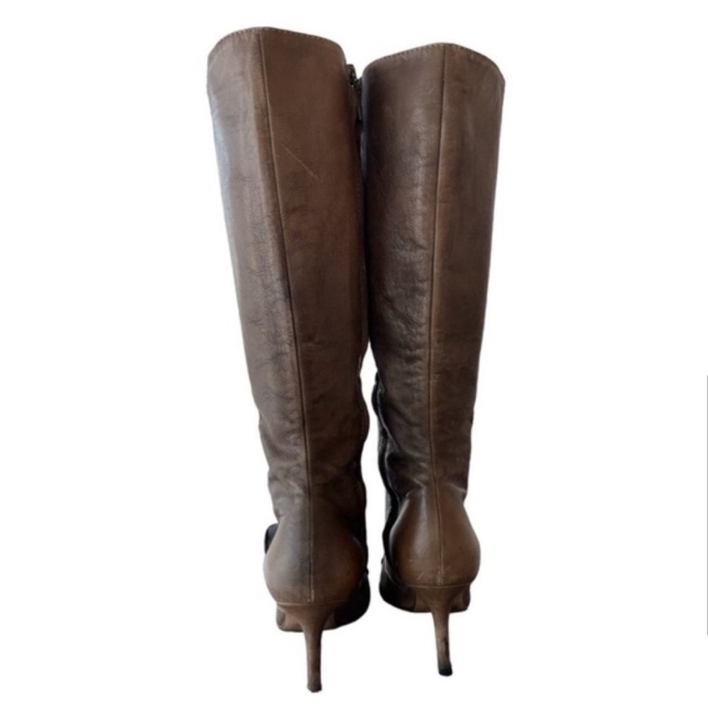 Vintage CHRISTIAN DIOR Tall Brown Leather Horsebit Boots - Picture 4 of 11
